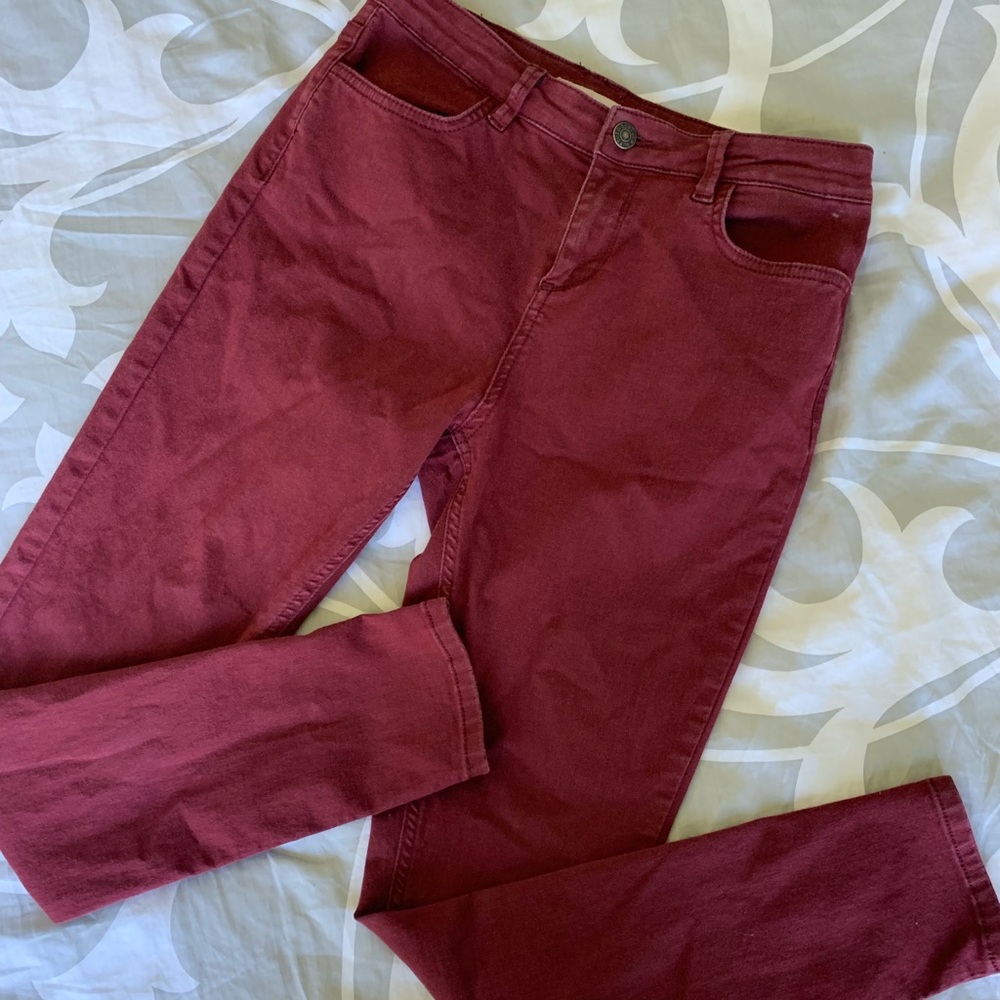 Maroon High Rise Jeggings